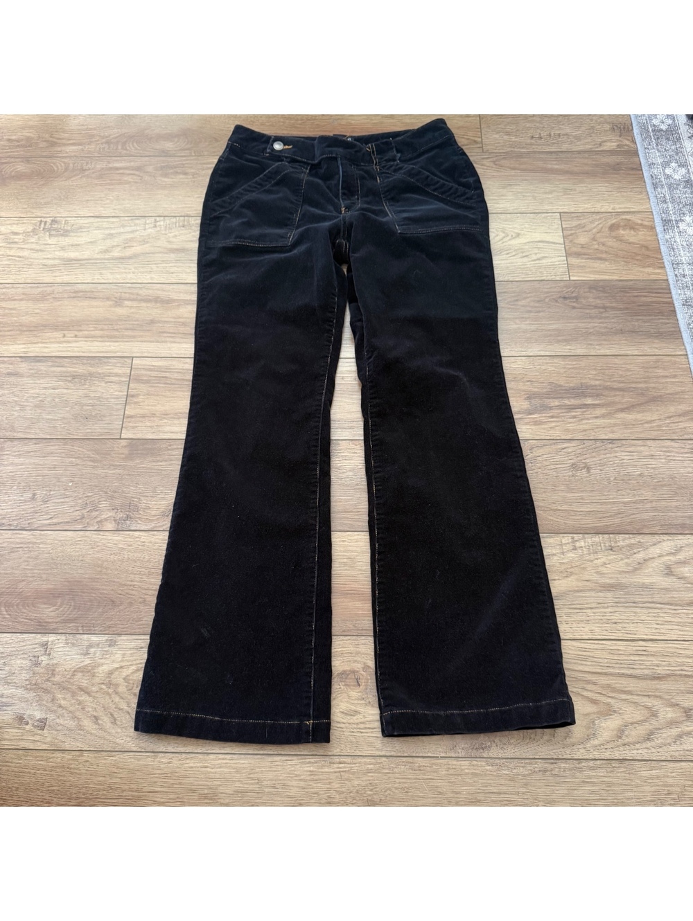 Vtg Y2K Mixit Black Stretch Corduroy Flare Pants Size 10